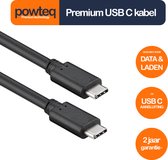 Powteq - 50 cm premium USB C kabel - USB 2.0 - Zwart