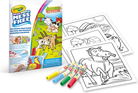 Crayola - Color Wonder - Hobbypakket - Vrienden Van De Boerderij - Kleurboek Voor Kinderen