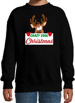 Crazy cool Christmas Kerstsweater - zwart - kinderen - Kersttruien / Kerst outfit 98/104