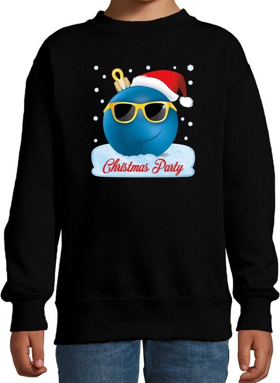 Foute kersttrui / sweater Christmas party coole / stoere kerstbal - zwart voor jongens - kerstkleding / christmas outfit 110/116