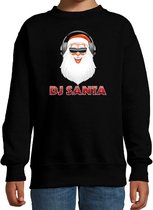 Foute kersttrui / sweater - DJ Santa / Kerstman - stoere zwarte kersttrui voor kinderen - kerstkleding / christmas outfit 110/116