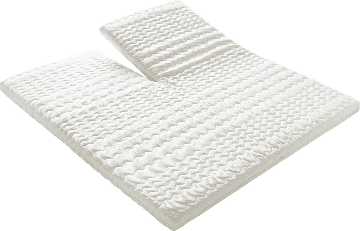Topper matras / topdek matras Finn Nasa visco traagfoam 9 cm dik | 220 x 220 cm | Met Split