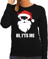 Devil Santa Kerstsweater / kersttrui hi its me zwart voor dames - Kerstkleding / Christmas outfit XL