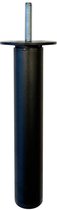 Ronde verstelbare zwarte meubelpoot 22 cm (M8)