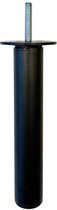 FLE - Stalen verstelbare meubelpoot zwart rond ø 3 cm en hoogte 22 cm (M8)