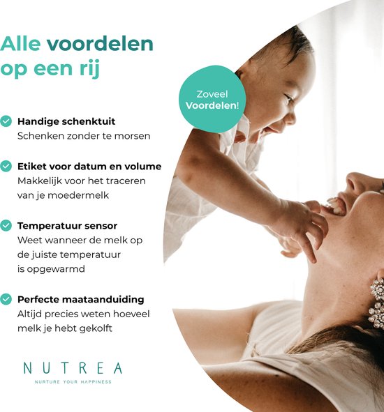 Nutrea - 500 Pièces - Sachets de Conservation du Lait Maternel avec Bec - 220 ml - Sac de Conservation d' Allaitement