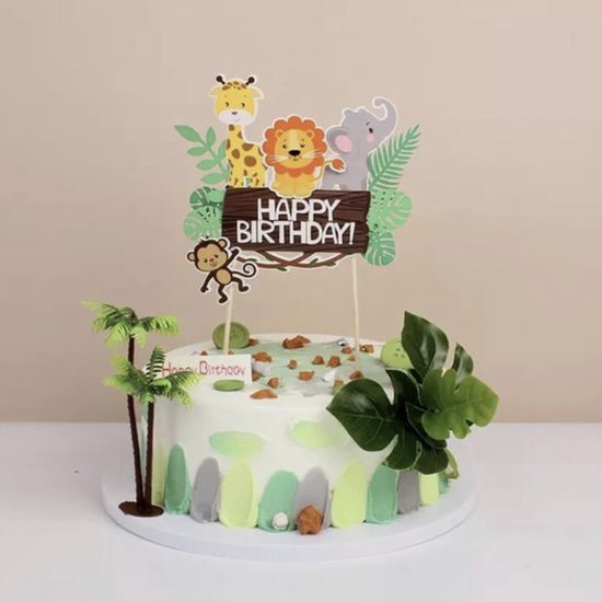Jungle Cake Topper - Animaux de Décoration de gâteau - Anniversaire Garçon  Fille 