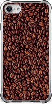 Stevige Bumper Hoesje iPhone SE 2022/2020 | iPhone 8/7 Smartphone hoesje met doorzichtige rand Koffiebonen