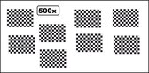 500x Placemats papier geblokt zwart/wit - place mate diner restaurant eten zwart wit placemate formule 1