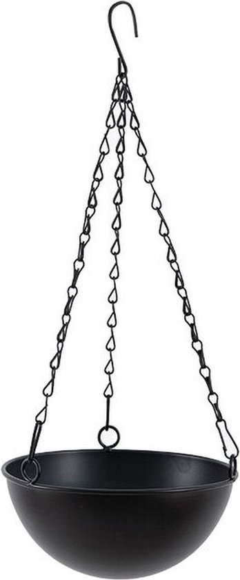 Polaza® Plantenhanger - Hangpot - Hangende Bloempot - Hangend Design - Bloempotten - Plantenhangers - 18.5cm Diameter - IJzer - Zwart