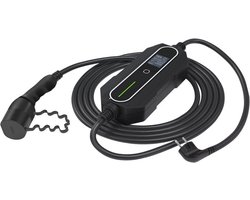 EM2GO EM036ACPS AC Draagbare Laadstation Schuko naar Type2 - 230V - 6/8/10/13/16A - 3,6kW - IP66 - 5m - Zwart
