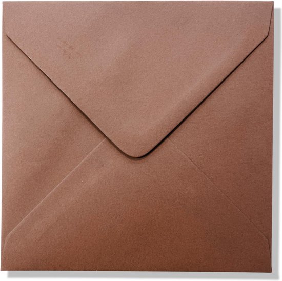 Cards & Crafts 100 Luxe enveloppen - Chocolade Bruin - 14x14 cm - 110 grams  - vierkant... | bol.com