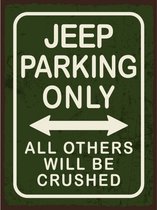 Wandbord - Jeep Parking Only - XL