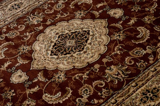 Tapiso Yesemek Tapis Salon Chambre Marron Classique Vintage Medaillon Cadre Design Intérieur Atmosphère De Vie Tapis De Haute Qualité Taille - 70 x 140 cm