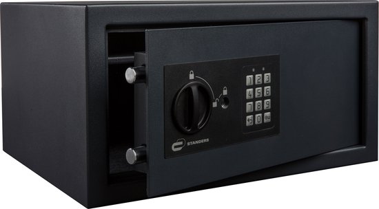 STANDERS - Elektronische kluis - 28L - 35 x 44 x 23 cm - Wandkluis - Codekluis - 2 veiligheidssleutels - Elektronische wachtwoordkluis