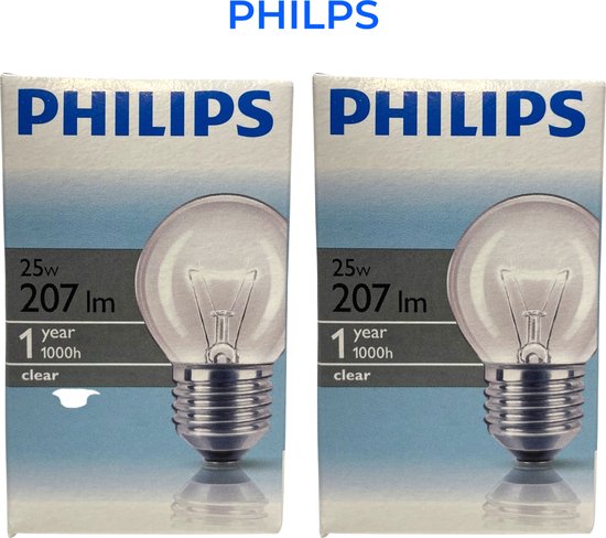 Philips - AMPOULE - 25 Watt - Transparent - Lampe boule - E27 - Gros culot  - Dimmable... | bol.com