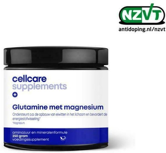 Cellcare Glutamine met Magnesium 250 gram bol