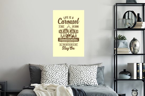 Stickers Stickers muraux - Fête foraine - Jaune - Vintage - 40x60 cm - Film adhésif