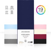 Jacobson PREMIUM - Jersey Hoeslaken - 160x200cm - 100% Katoen - tot 23cm matrasdikte - Donkerblauw