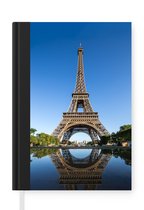 Notitieboek - Schrijfboek - Originele foto van de Eiffeltoren in Parijs - Notitieboekje klein - A5 formaat - Schrijfblok