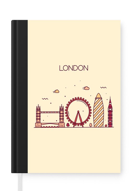 Notitieboek - Schrijfboek - Engeland - Londen - Skyline - Notitieboekje klein - A5 formaat - Schrijfblok