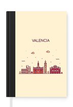 Notitieboek - Schrijfboek - Valencia - Spanje - Skyline - Notitieboekje klein - A5 formaat - Schrijfblok
