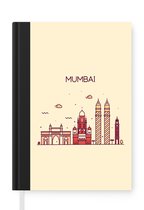 Notitieboek - Schrijfboek - Mumbai - India - Skyline - Notitieboekje klein - A5 formaat - Schrijfblok