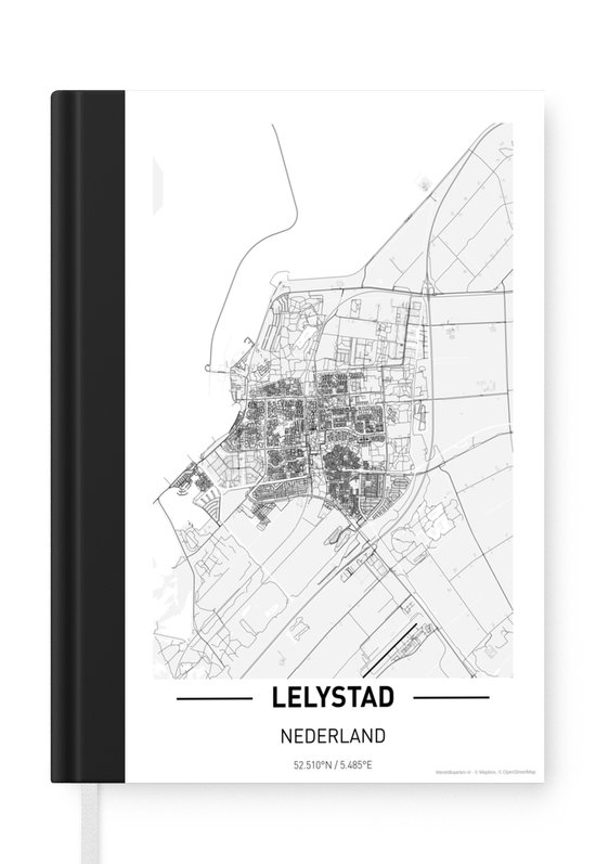 Notitieboek - Schrijfboek - Stadskaart Lelystad - Notitieboekje klein - A5 formaat - Schrijfblok - Plattegrond