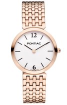 Pontiac Elegance P10052 Horloge - Staal - Rosékleurig - Ø 28 mm