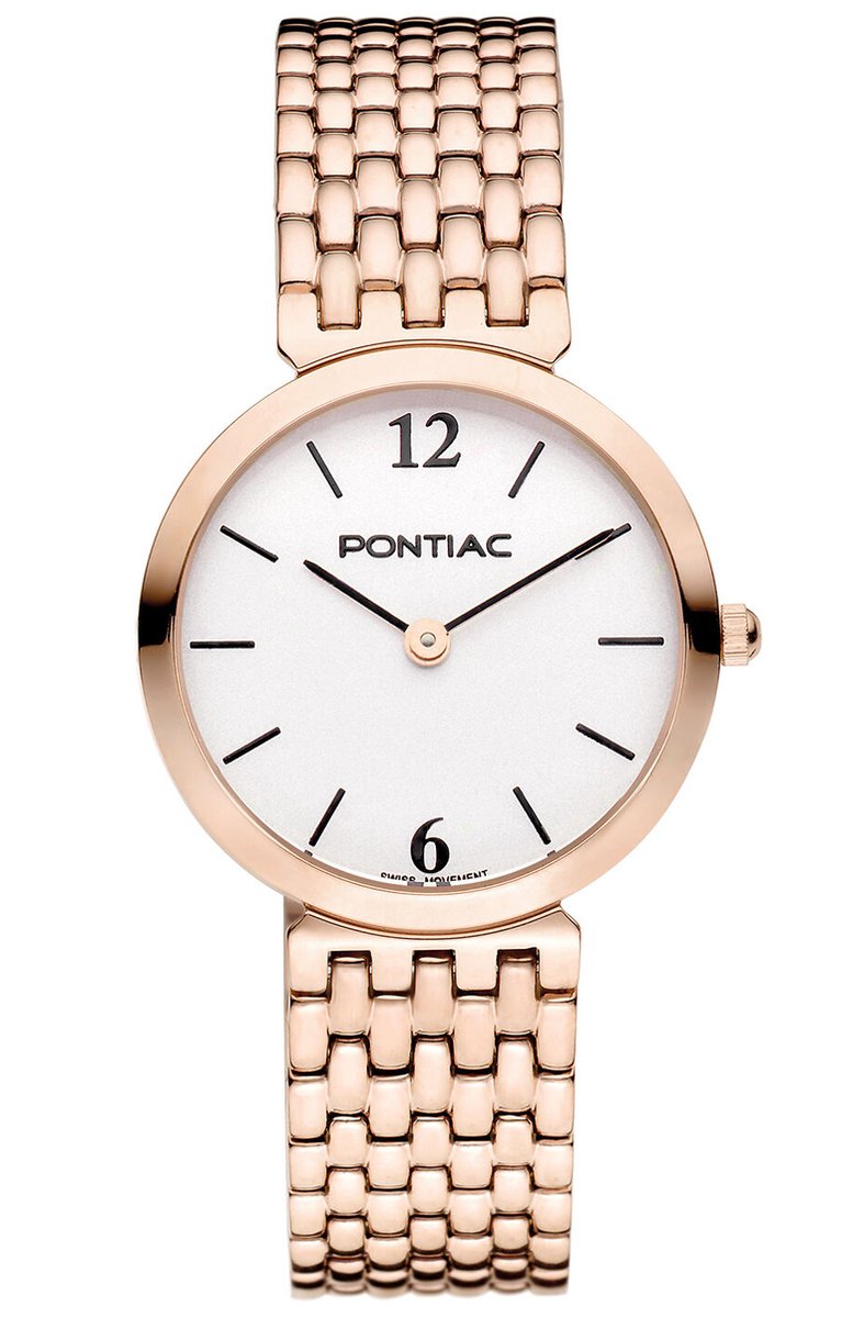 Pontiac Elegance P10052 Horloge - Staal - Rosékleurig - Ø 28 mm