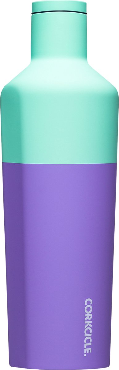 Corkcicle Thermos Drinkfles COLOUR BLOCK MINT BERRY 25oz. 750ml Canteen Rvs Lila/Turquoise - Colorblock Series - Roestvrijstaal RVS