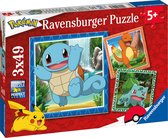 Ravensburger puzzel Pokémon - Legpuzzel - 3x49 stukjes - kinderpuzzel