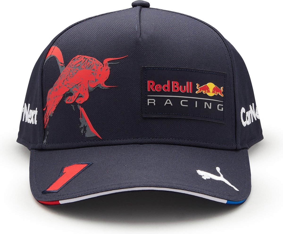Max Verstappen Bull Racing Pet Nummer 1 Bolle Klep Blauw