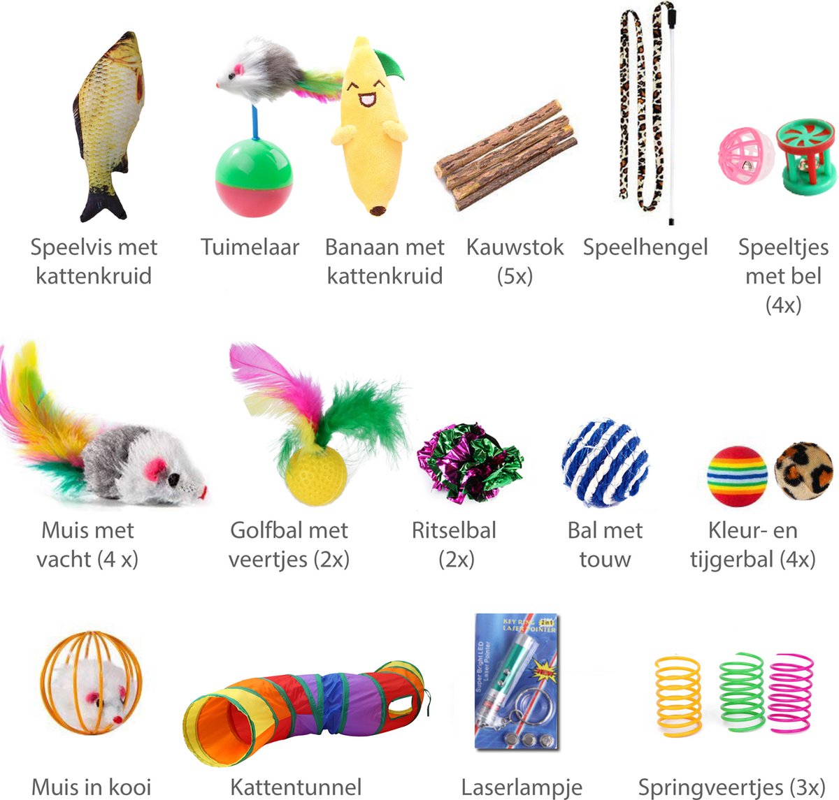 Kisangel Kattenspeelgoed Benodigdheden 3-pack Kattenspeelgoed voor