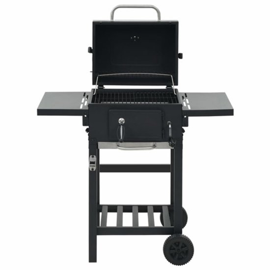 vidaXL Houtskoolbarbecue met onderplank zwart van VidaXL — afbeelding 5