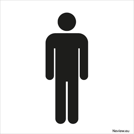 Sticker WC/Toilet - Mannen - 10 x 10 cm - Voor binnen & buiten - Heren wc sticker