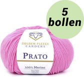 5 pelotes Rose dur - 100% laine mérinos - Fils Golden Fleece Prato rose bonbon