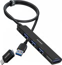 Sounix USB 3.0 Hub - USB C Hub - 4 Poort - Kabel v