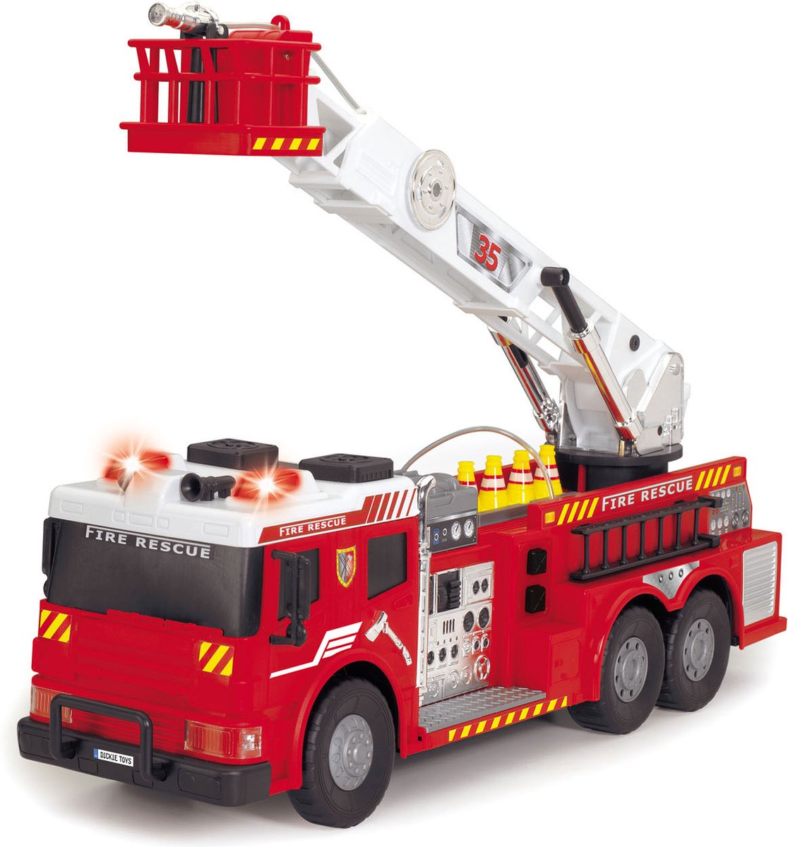 dickie rc brandweerwagen met ladder en waterspuit