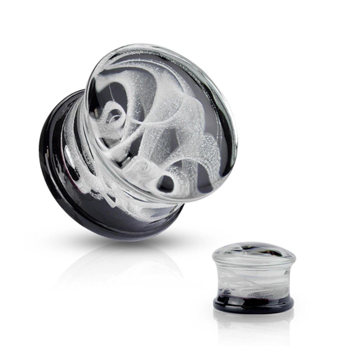 10 mm Double-flared plug glas smoke design