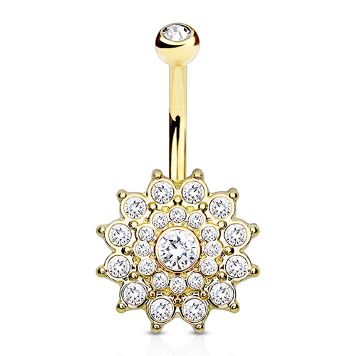 Navelpiercing dahlia - goud - LMPiercings