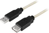 DELTACO USB2-11, USB 2.0 Cable A/A, USB A - USB A Mannelijk - Vrouwelijk USB-kabel, 0.5m