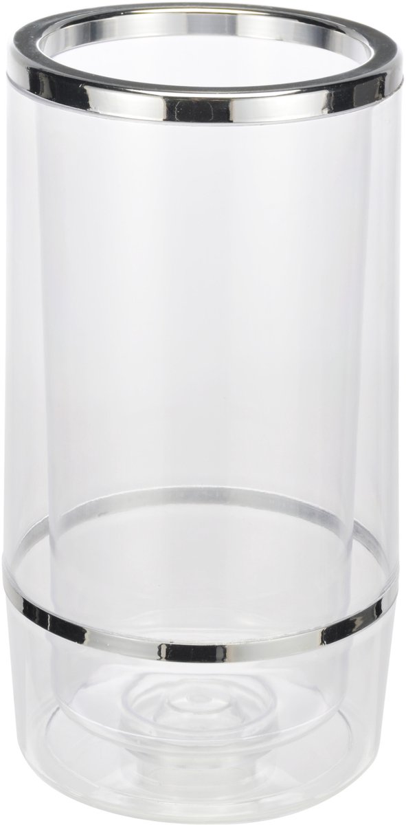 Set van 3x stuks wijnkoelers transparant kunststof 23 cm - Champagnekoeler - Flessenkoeler van Orange85 — afbeelding 3