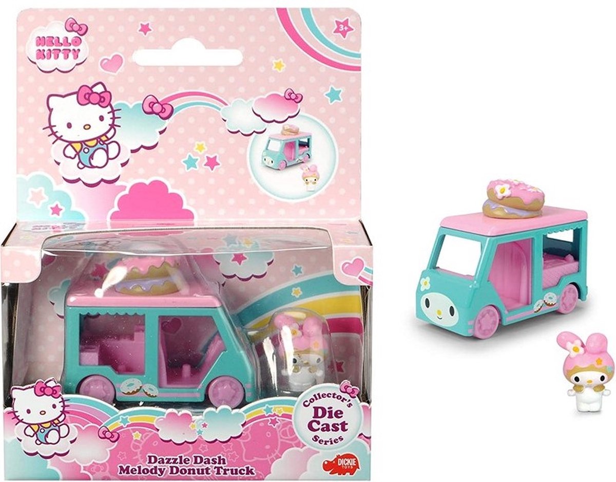 Hello Kitty speelset Melody Donut met voertuig en mini figuurtje