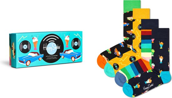 Happy Socks Set Lot de 4 chaussettes At The Diner - Taille 36-40