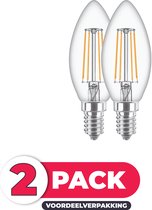 Emos LED Filament E14 - 2W (25W) - Koel Wit Licht - Niet Dimbaar - 2 stuks