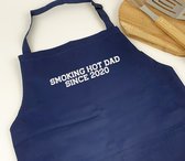 Keukenschort blauw - Vaderdag cadeau - Cadeau vaderdag - cadeau papa - Smoking hot dad since 2020