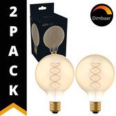 DecoDim LED XL Globe Lamp Goud E27 - Ø 9.5 cm - Dimbaar - Extra warm wit - 3 lampen