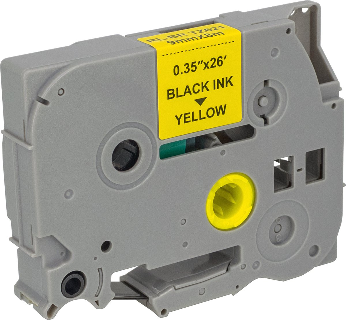 MediaRange - Brother compatible labels TZ-621/ TZe-621 - 9mm x 8m - Zwart op geel