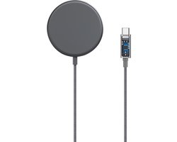 XLayer Magnetic Charging Stand - Wireless charging magnetische oplader - draadloos opladen 15W - USB-C - ingebouwde tafelstandaard - zwart